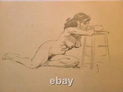 Frank Frazetta Large Life Drawing Pencils Signed With Co