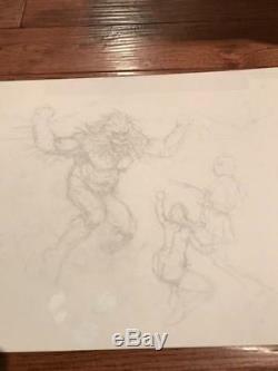 Frank Frazetta Original Pencil Sketch