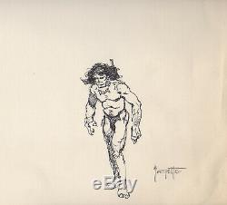 Frank Frazetta Signed Original Art Caveman Drawing Russ Cochran Provenance Conan