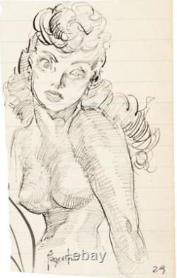 Frank Frazetta Sketch Female Study Original (2) Art 1950 Comic Book Art Signed