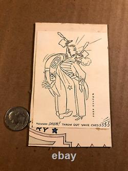 Fred Cooper Very Rare Signed One Of A Kind Comic Illustration Art Drawing'52