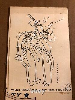 Fred Cooper Very Rare Signed One Of A Kind Comic Illustration Art Drawing'52