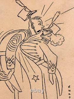 Fred Cooper Very Rare Signed One Of A Kind Comic Illustration Art Drawing'52