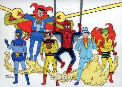 Fred Hembeck 12x9 color illo of The Ditko League (Spider-Man/Creeper/Question)