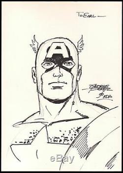 GEORGE PEREZ Signed Captain America Original Art SKETCH Pencil And Marker Inked