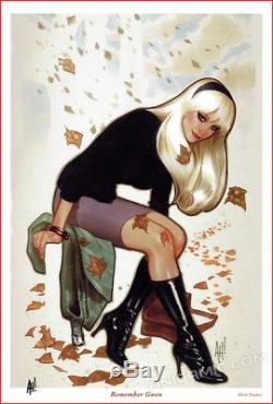 GWEN STACY Signed ART PRINT Adam Hughes SPIDER-GWEN #1 Variant Cover 19x13 SDCC