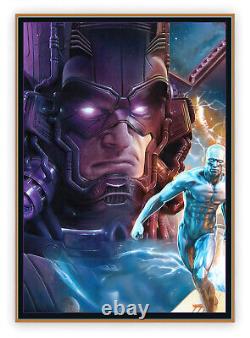Galactus & Silver Surfer-ORIGINAL PAINTING by KOUFAY 21.5x31.5 CANVAS