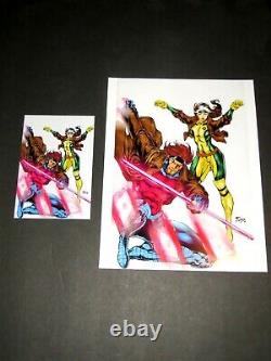 Gambit & Rogue by Fred Benes Original Comic Art Drawing Wolverine X-Men 11x17