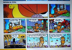 Garfield Original Hand-drawn Daily Newspaper Strip Art, Signed By Jim Davis