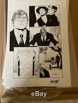 Gary Frank Superman Brainiac Pa Kent Death Signed Geoff Johns Original Art