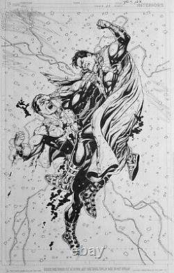Gary Frank original comic art JLA #21, Shazam page 22. Black Adam DC Comics