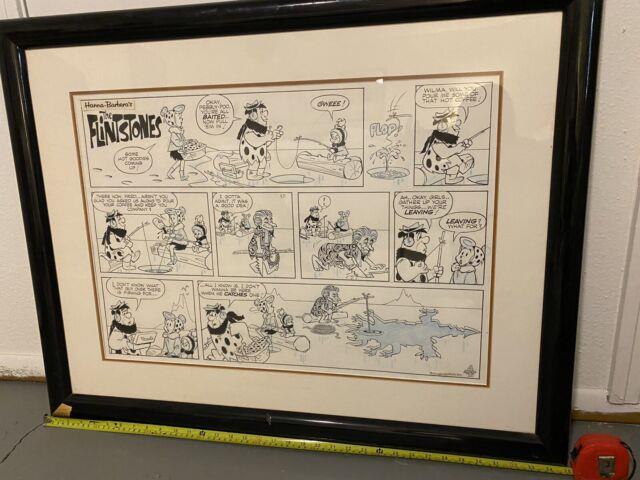 Gene Hazelton The Flinstones Original Comic Framed Art Mcnaught Syndicate 1969