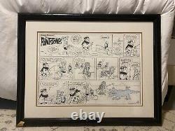 Gene Hazelton The Flinstones Original Comic framed art McNaught Syndicate 1969