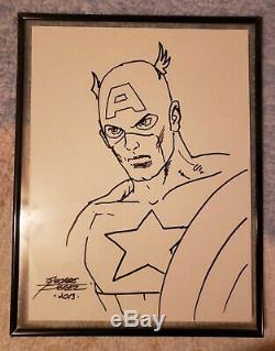 George Perez Captain America Original Art Sketch Commission 9x12