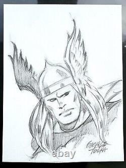 George Tuska Thor 5.5 x 7.25 original comic art (pin up sketch, ? Commission)