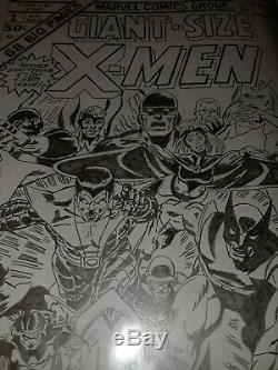 Giant-size X-men 1 Cover Recreation X2 11x17 Drawn! 1 Pencil 1 Inked! Cockrum