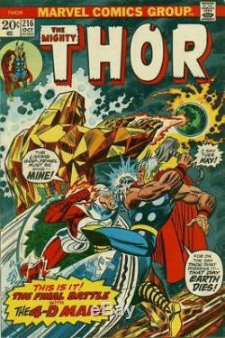 Gil Kane and John Romita The Mighty Thor #216 Original Cover Art 1973