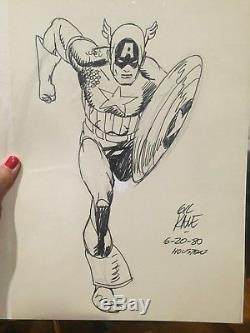 Gil Kane original comic art Commision Captain America from 1980 Signed