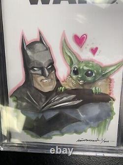 Gorkem Demir Original Art Sketch Cbcs Grade Baby Yoda Grogu Star Wars Batman DC