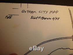 Gotham City Map Original Art Unique! Famous! Batman Joker