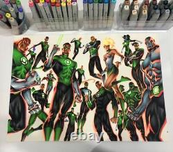 Green Lantern Huge 17x24 Original Pinup Art By Marvel DC Artist Thony Silas