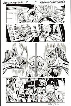 Greg Land Signed 2022 Avengers Art-spider-man, Capt. America, Thor, Iron Man Greg Land Signed 2022 Avengers Art-spider-man, Capt. America, Thor, Iron Man