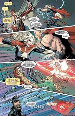 Greg Land Signed 2022 Avengers Original Art-capt. Marvel, Thor, Iron Man, Blade