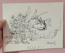 Groo The Wanderer Fighting Enemies Original Pen & Ink Drawing Sergio Aragones