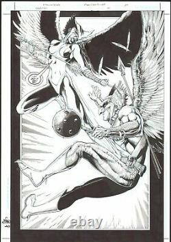 HAWKMAN & HAWKGIRL FULL SPLASH by ETHAN VAN SCIVER Original Comic Art #13 pg 20