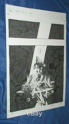 HELLBOY IN HELL #1 Original Cover Art Page by Mike Mignola (1st Landmark Issue)