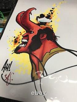 HELLBOY Original Art Sketch Commission by ADAM HUGHES ALLISON SOHN Colors