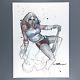 Harley Quinn Original Art Sketch Signed By Uko Smith Framed