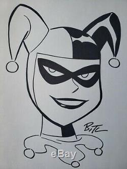 Harley Quinn Original Sketch Art by Bruce Timm 8.5x11