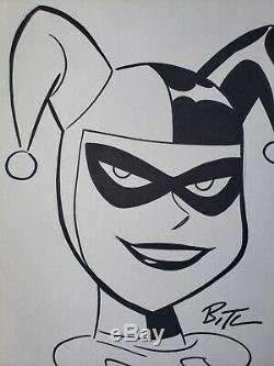 Harley Quinn Original Sketch Art by Bruce Timm 8.5x11