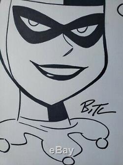 Harley Quinn Original Sketch Art by Bruce Timm 8.5x11