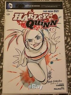 Harley Quinn PEACH MOMOKO Original Blank Sketch Cover Signed Suicide Squad