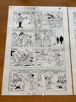 Heathcliff Funhouse #5 original comic art 2 pgs HORSE JOCKEY CROOKS 1988 STAR