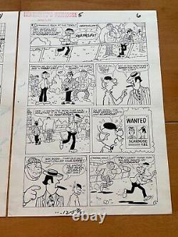 Heathcliff Funhouse #5 original comic art 2 pgs HORSE JOCKEY CROOKS 1988 STAR