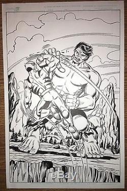 Herb Trimpe Original Comic Art Sketch Hulk vs Wolverine 11X17 Marvel Comics