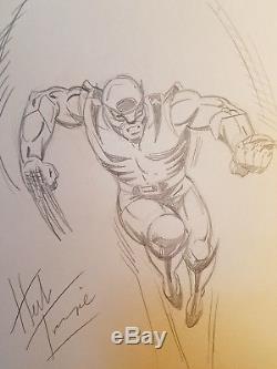 Herb Trimpe original art! Full figure pencil sketch of Wolverine on 9×12. Signed