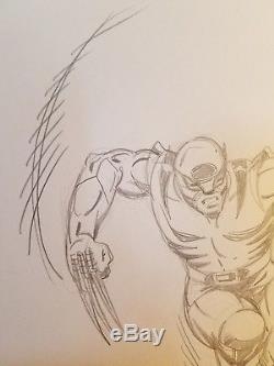 Herb Trimpe original art! Full figure pencil sketch of Wolverine on 9×12. Signed