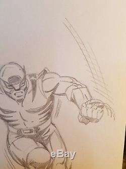 Herb Trimpe original art! Full figure pencil sketch of Wolverine on 9×12. Signed