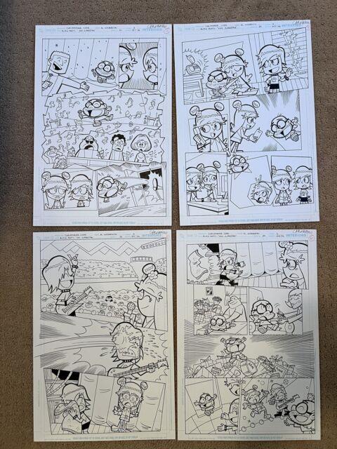 Hi Hi Puffy Amiyumi Kaz Superstar Story Original Comic Art Lot Page #3-6