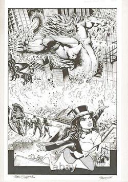 Infinite Crisis Tom Derenick Original Art Splash Page Zatanna Doomsday Flash +