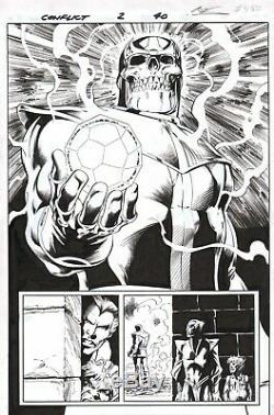 Infinity Conflict Alan Davis Original Skull Art Splash Page Thanos Becomes Death