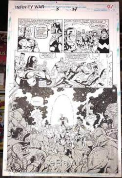 Infinity War #5 Pg. 34 Original Comic Art Page Thanos Captain America Ron Lim