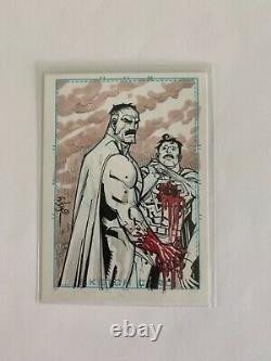 Invincible Omni-Man vs Superman sketch card original art by Ryan Ottley Amazon