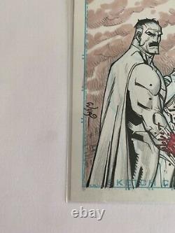 Invincible Omni-Man vs Superman sketch card original art by Ryan Ottley Amazon