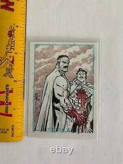 Invincible Omni-Man vs Superman sketch card original art by Ryan Ottley Amazon