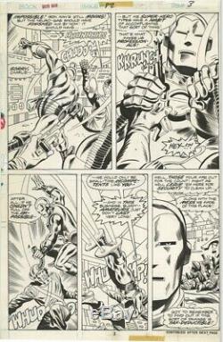 Iron Man #82 Page 3 original art Herb Trimpe BA awesome action pg